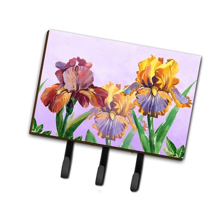 Carolines Treasures Purple & Yellow Iris Leash or Key Holder BB7445TH68